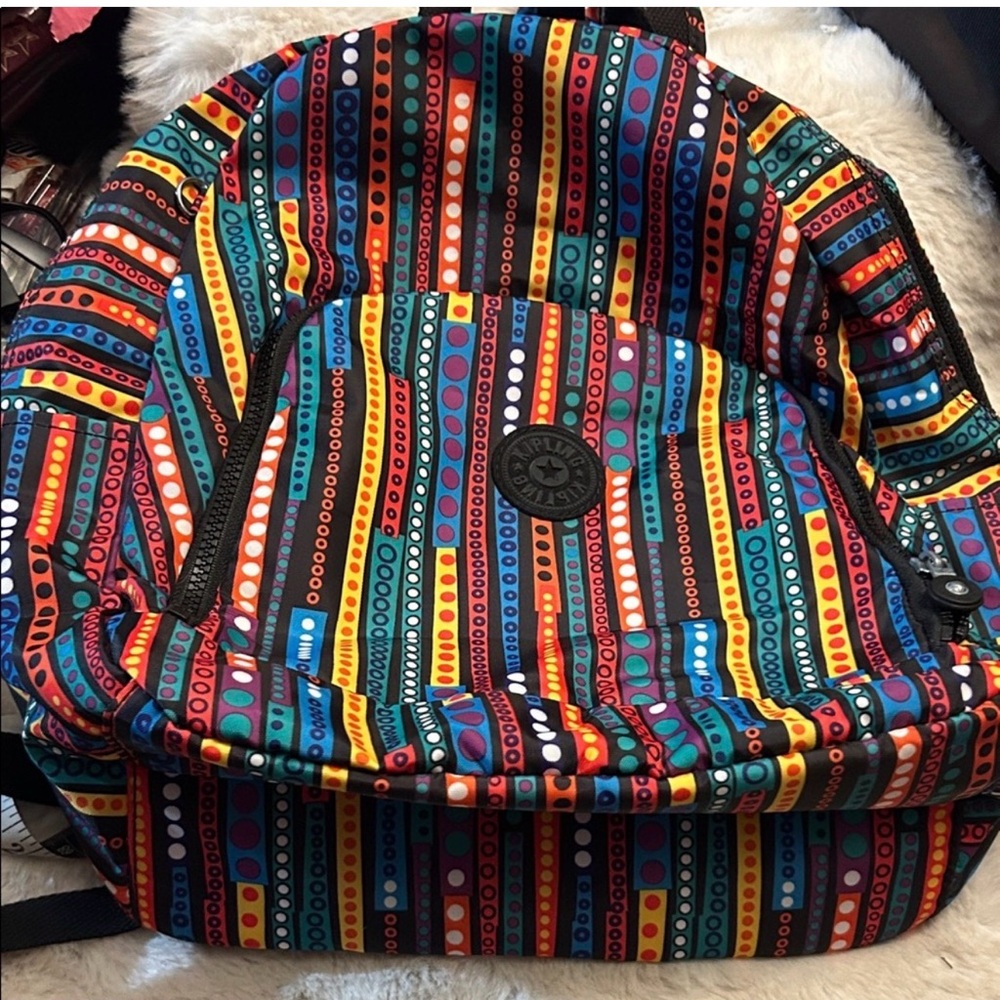 Kipling Multicolor Striped Backpack - Picture 5 of 14